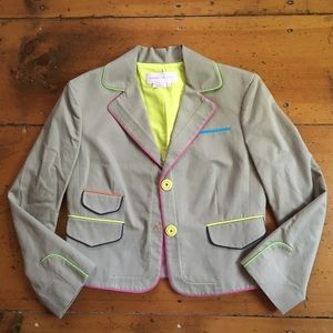 Max Azria Collection lined cotton khaki blazer jacket size S